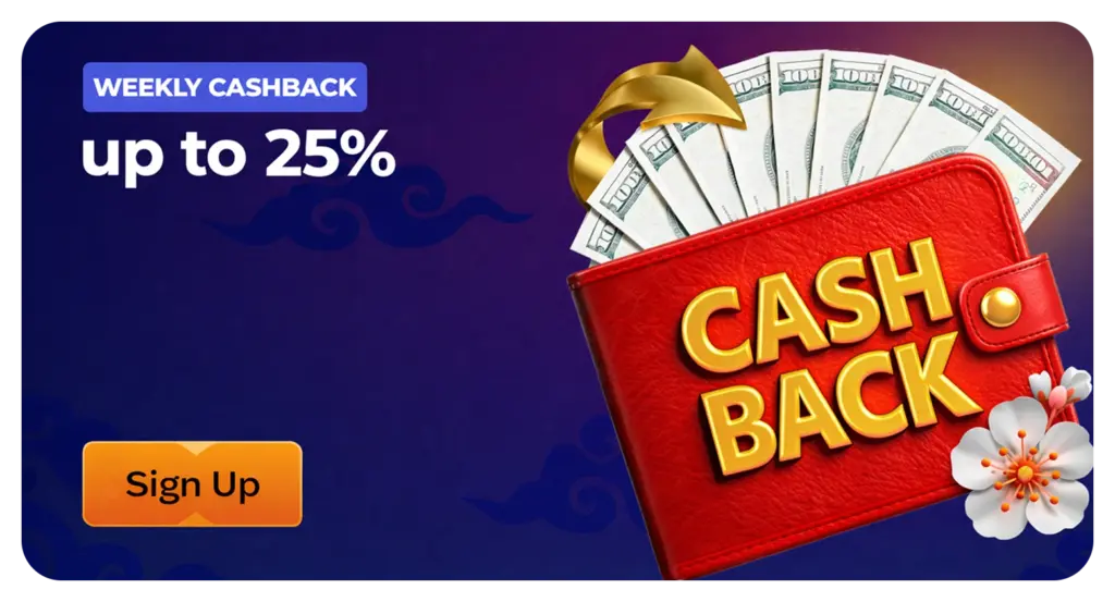 Manekispin weekly cashback offer up to 25% rewards